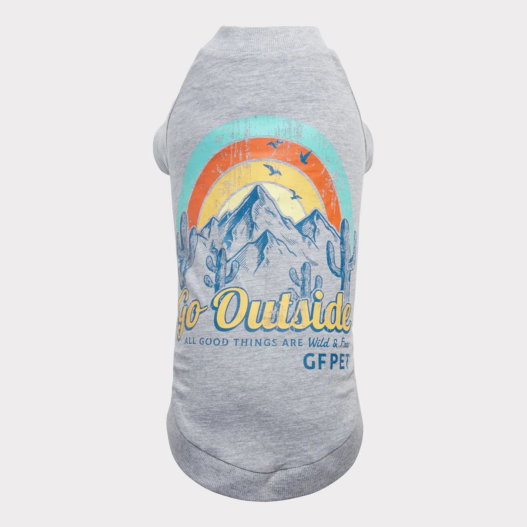 Graphic Tee Dog T-Shirt | Heather Grey GF PET Apparel GF Pet Official Online Store