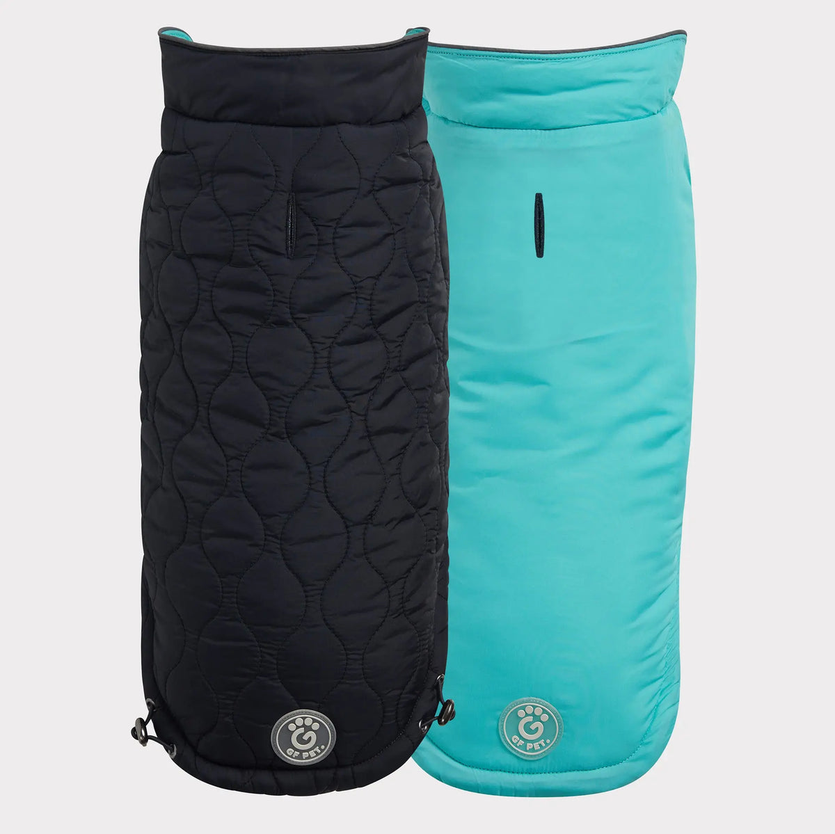 Reversible Chalet Dog Jacket | Black / Neon Aqua GF PET Apparel GF Pet Official Online Store