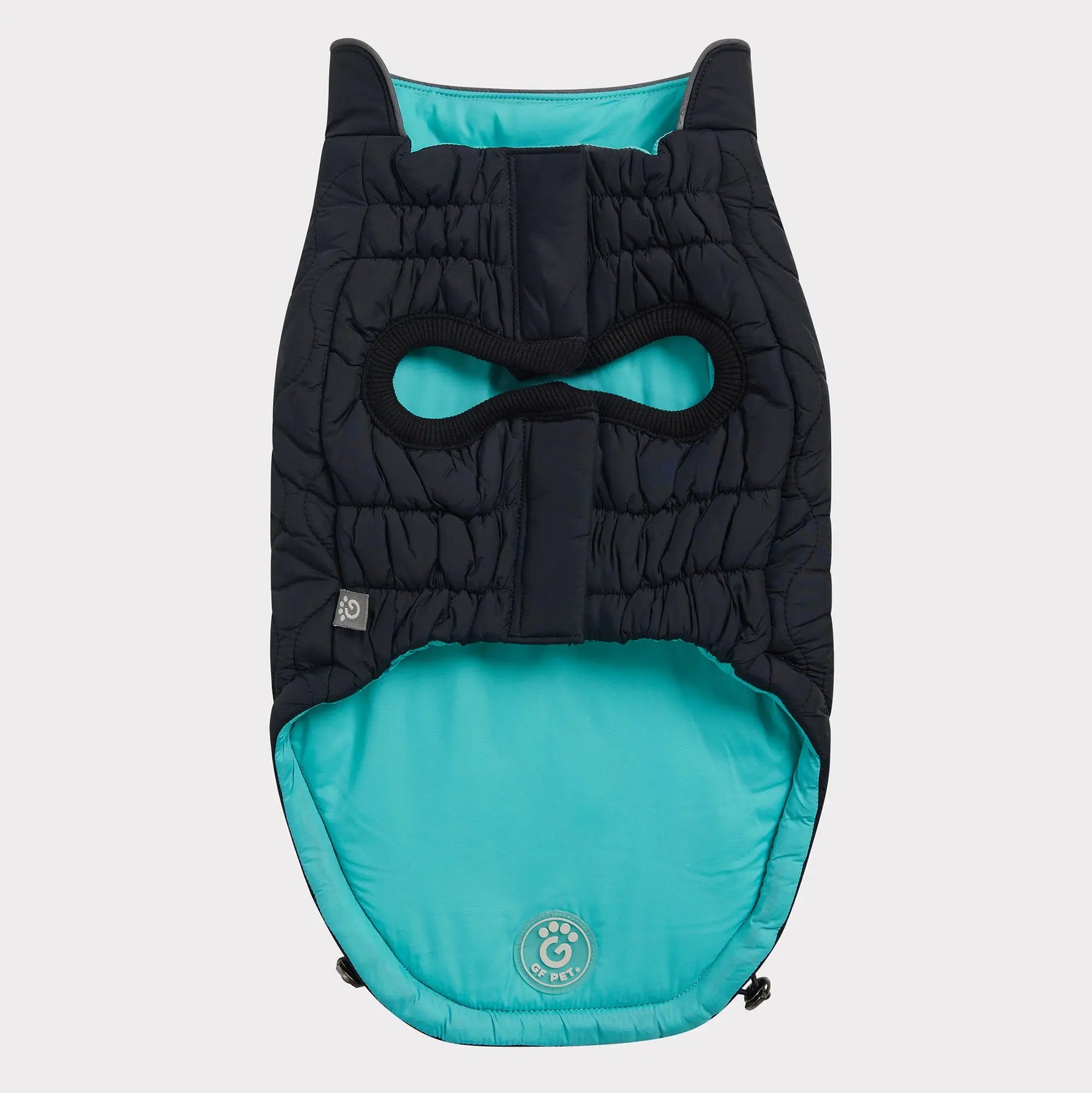 Reversible Chalet Dog Jacket | Black / Neon Aqua GF PET Apparel GF Pet Official Online Store