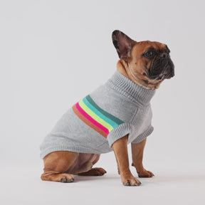 Retro Dog Sweater | Grey Mix