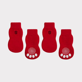PAIR IF RED SOCKS FOR DOGS ON WHITE GROUND