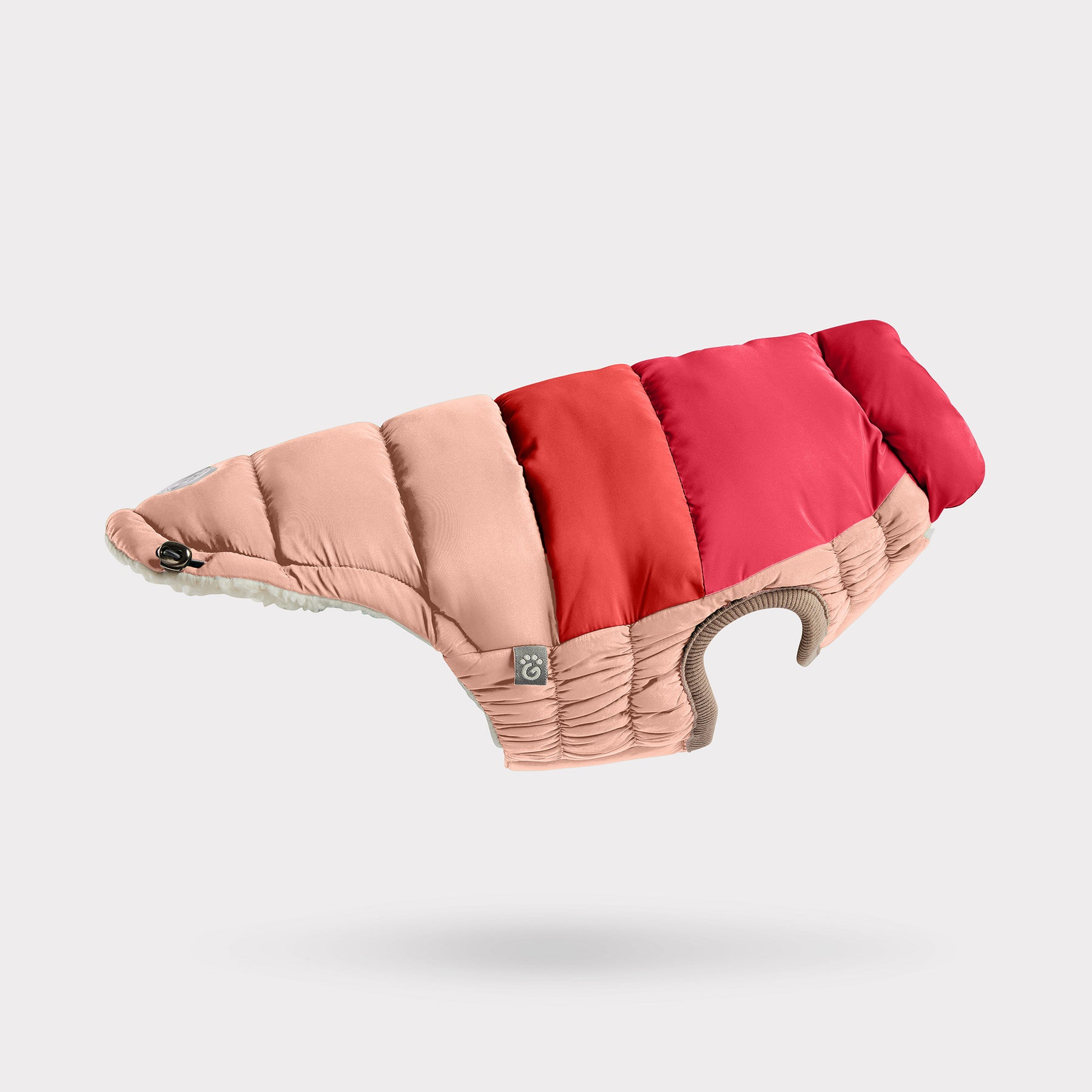 Puffer pour chien bloc de couleur | Rose