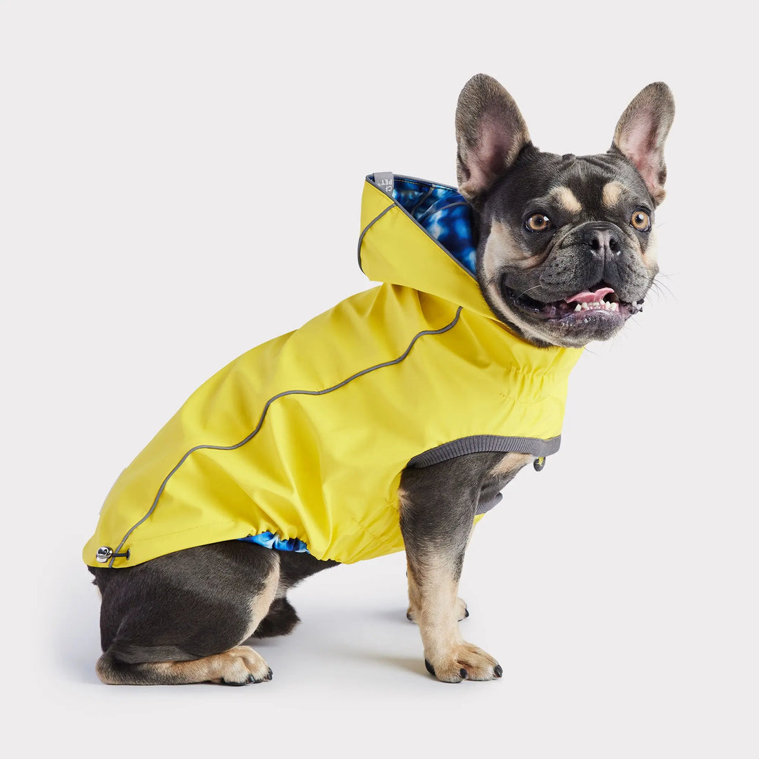 Dog Raincoat with Hood — GF Pet® Yellow and TieDye Print Dog Raincoat