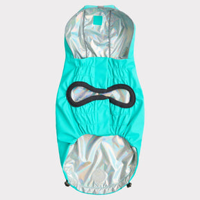 Reversible Raincoat - Neon Aqua and Iridescent GF PET