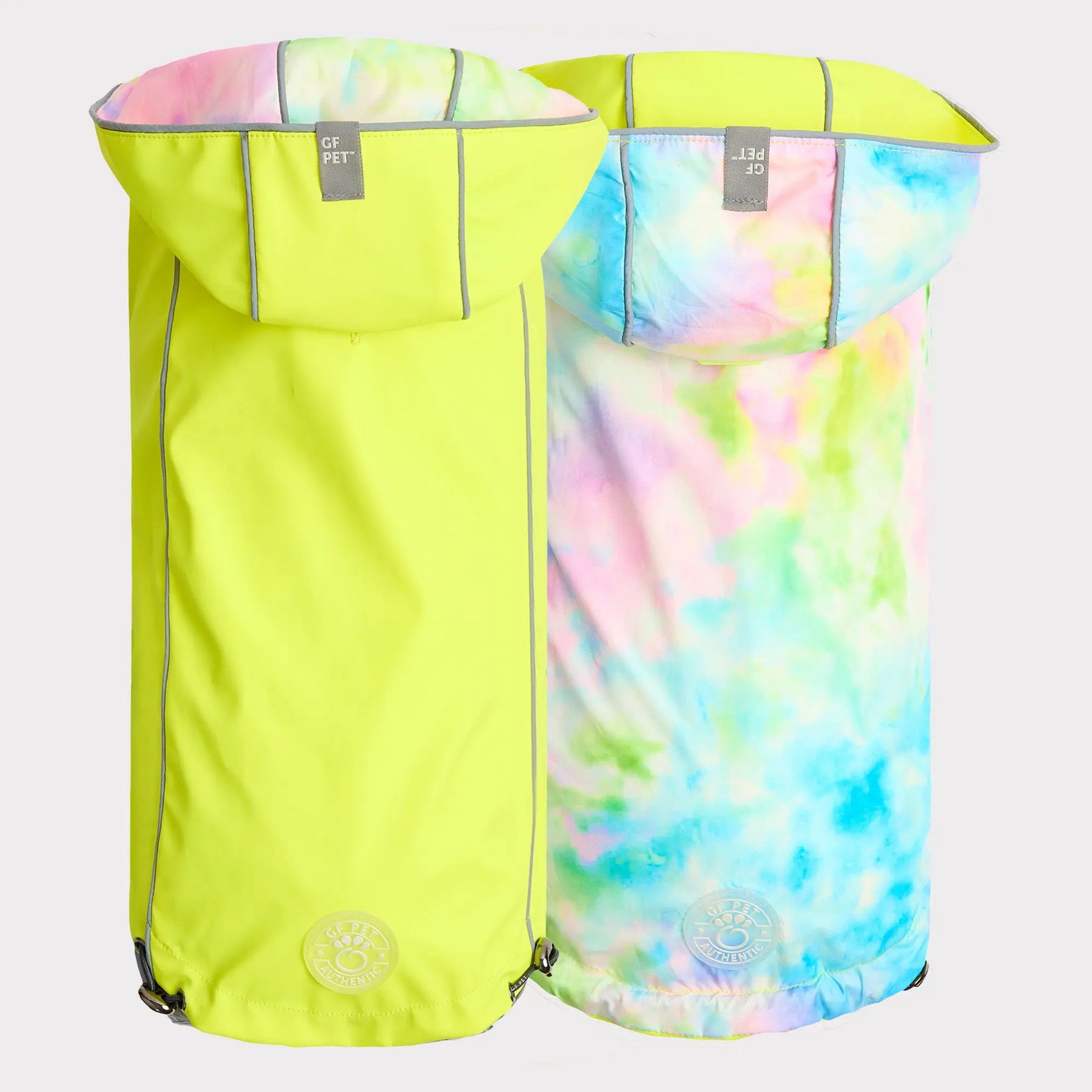 Reversible Raincoat - Neon Yellow and Tie-Dye GF PET