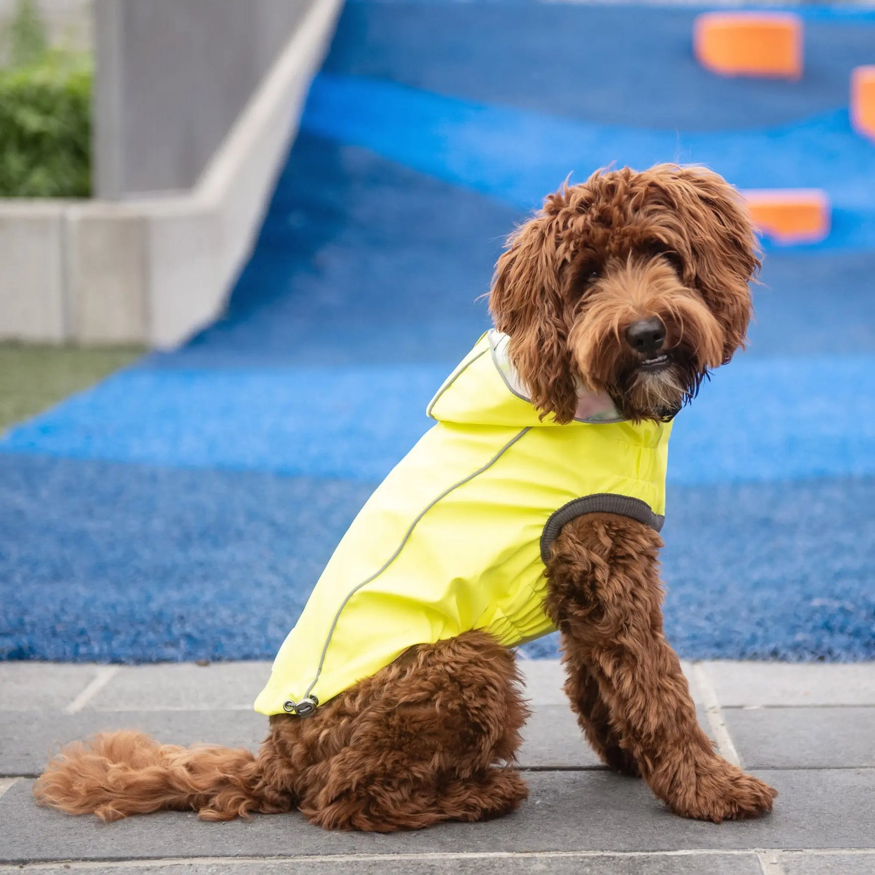 Reversible Raincoat - Neon Yellow and Tie-Dye GF PET