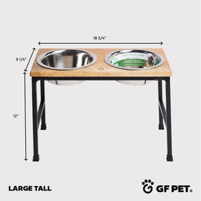 Wood & Metal Pet Feeder | Tall GF PET Bowls GF Pet Official Online Store